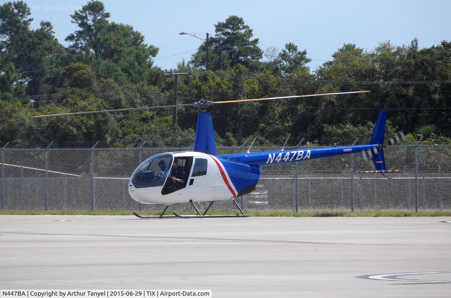 N447BA, 2013 Robinson R44 C/N 2263, Landing @ TIX