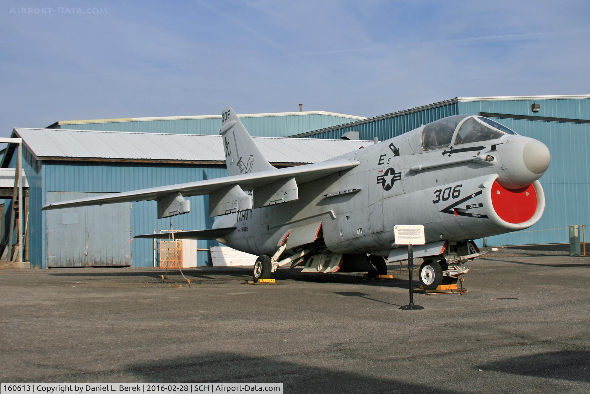 160613, LTV A-7E Corsair II C/N E-482, This Corsair is on display at the Empire State Aerosciences Museum.