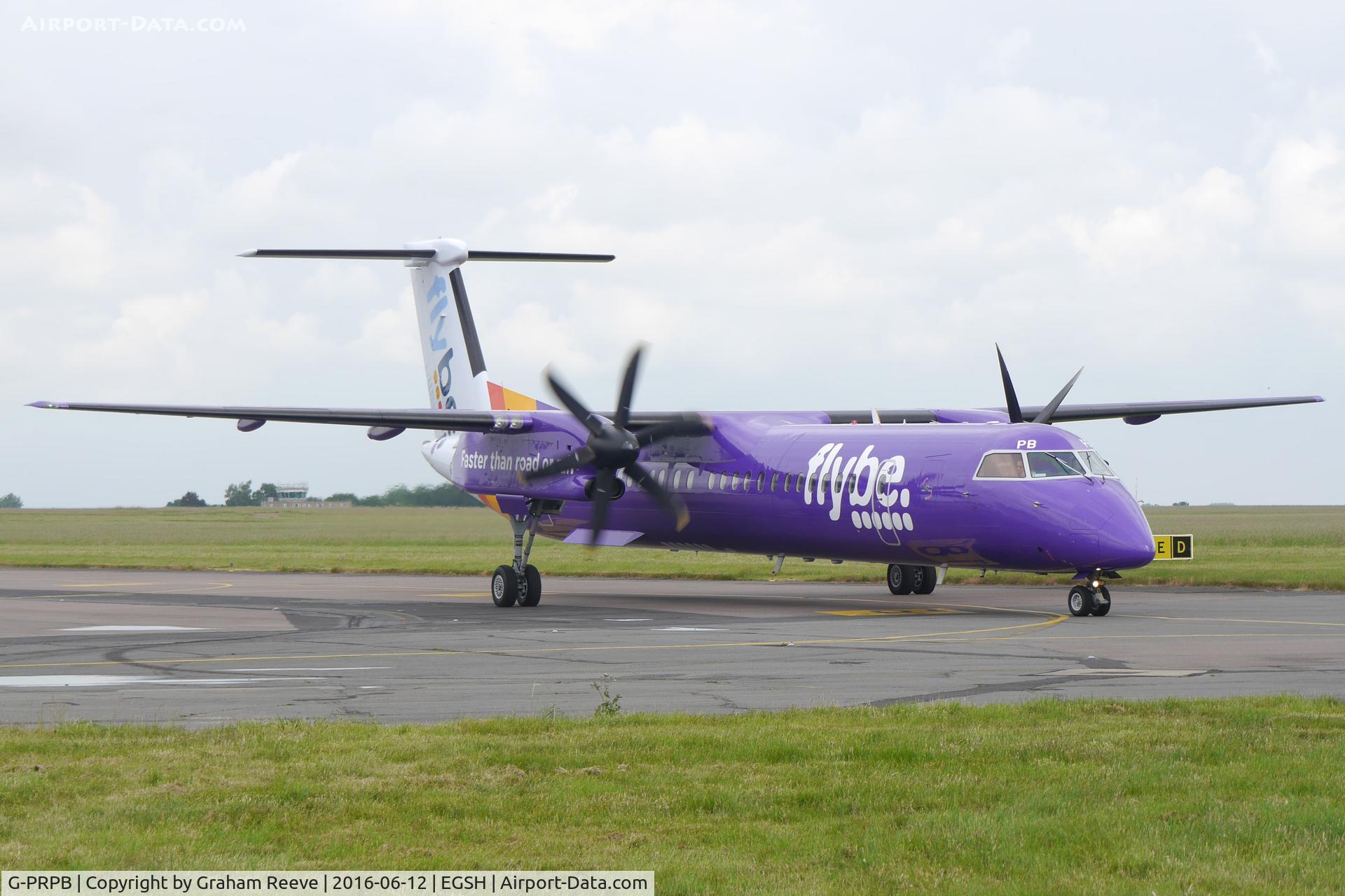 G-PRPB, 2010 Bombardier DHC-8-402 Dash 8 C/N 4333, Just landed at Norwich.