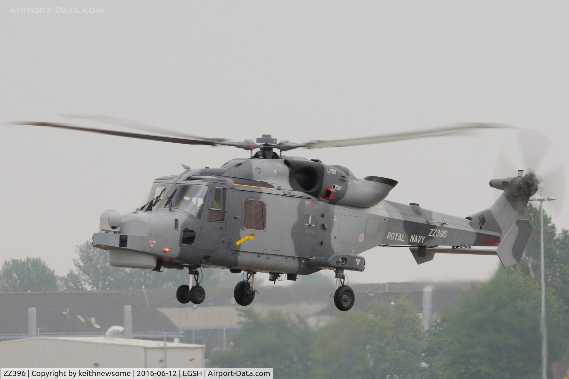 ZZ396, 2012 AgustaWestland AW-159 Wildcat HMA.2 C/N 481, Leaving Norwich.