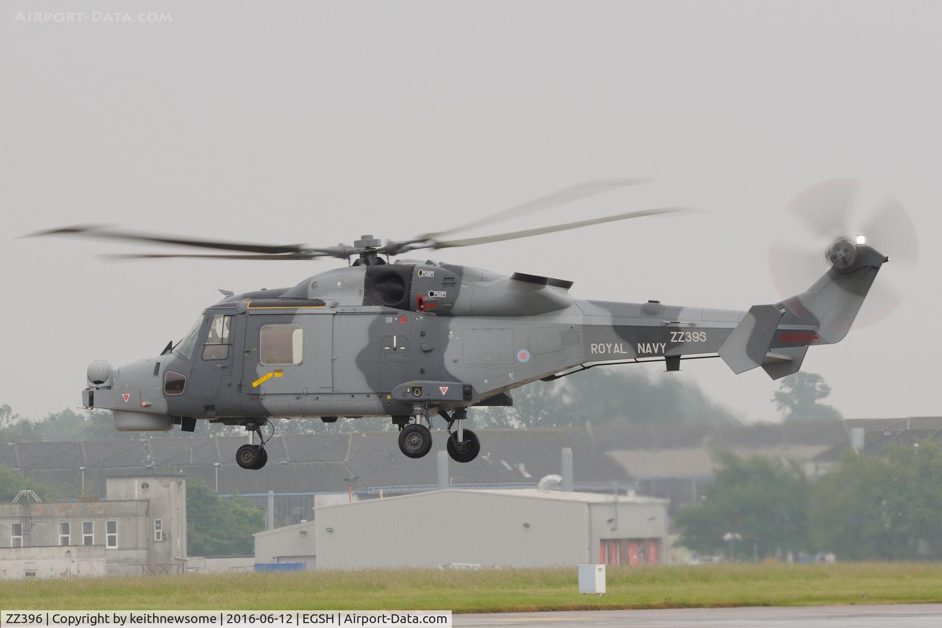 ZZ396, 2012 AgustaWestland AW-159 Wildcat HMA.2 C/N 481, Leaving Norwich.