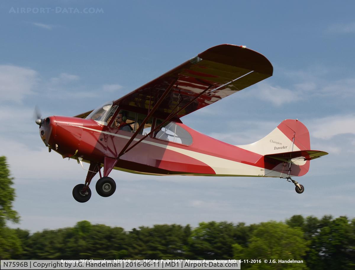 N7596B, 1957 Champion 7FC C/N 7FC-94, At Massey Aerodrome MD.
