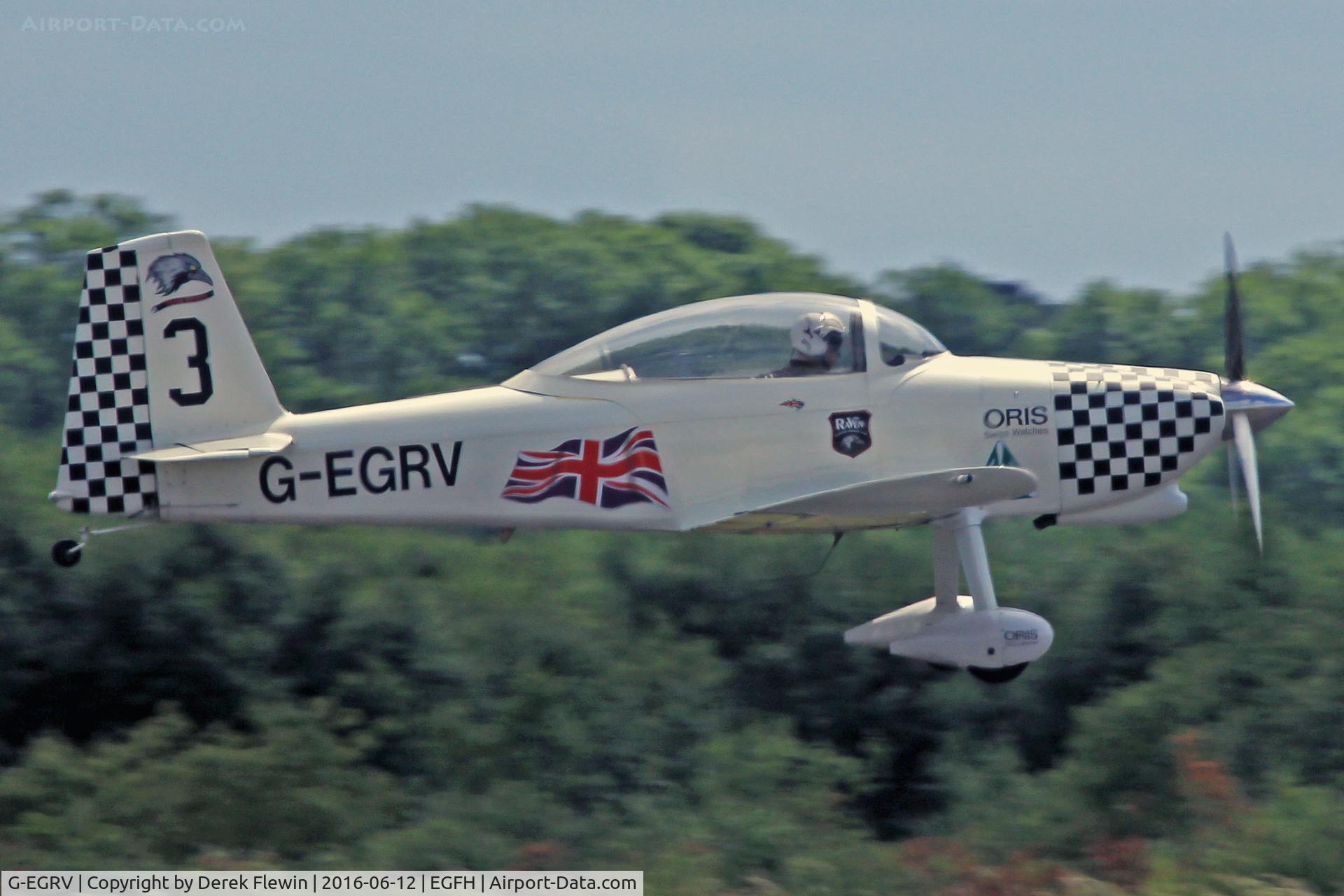 G-EGRV, 2007 Vans RV-8 C/N PFA 303-13639, RV-8, Ravens Fomation Team, Swansea based, previously G-PHMG, seen departing runway 28.