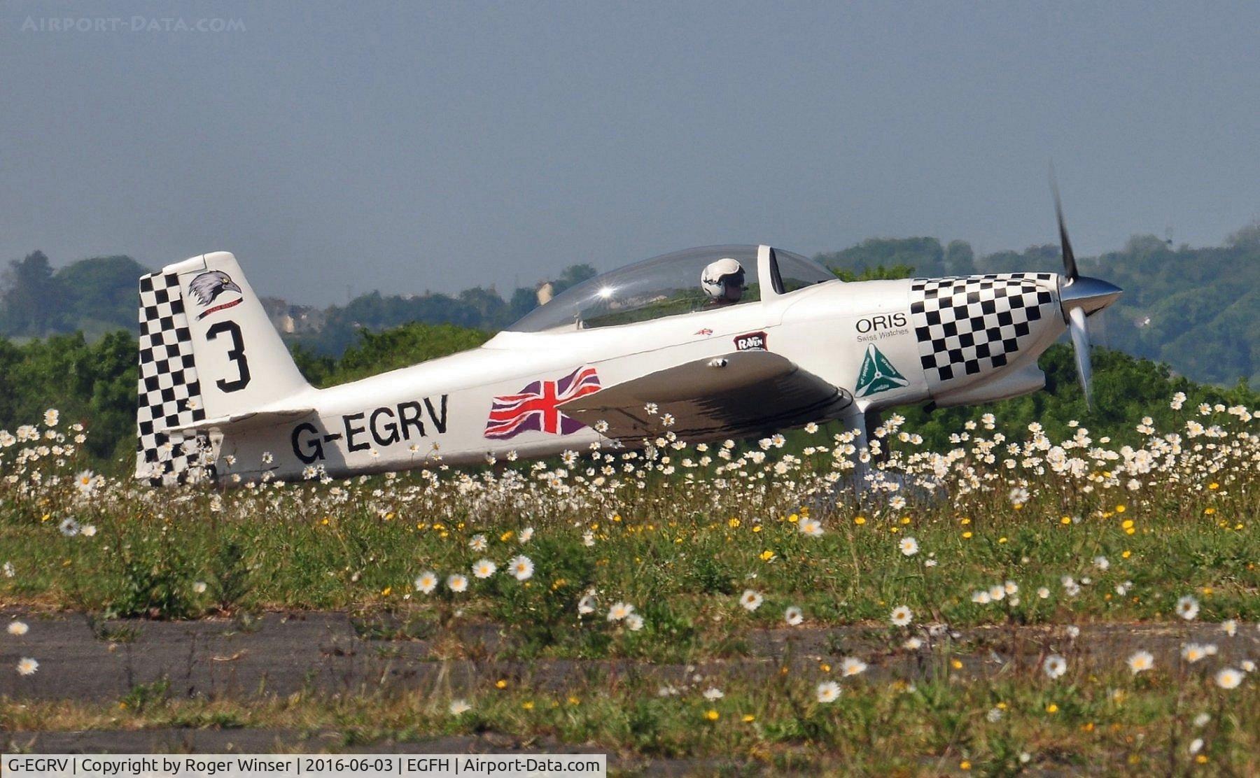 G-EGRV, 2007 Vans RV-8 C/N PFA 303-13639, Resident RV-8 in Team Raven markings for the 2016 season with recently applied formation number as Raven 3.