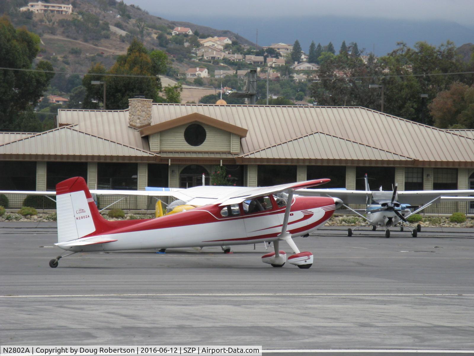 N2802A, 1953 Cessna 180 C/N 30002, 1953 Cessna 180, Continental O-470-A 225 Hp, taxi to Rwy 22