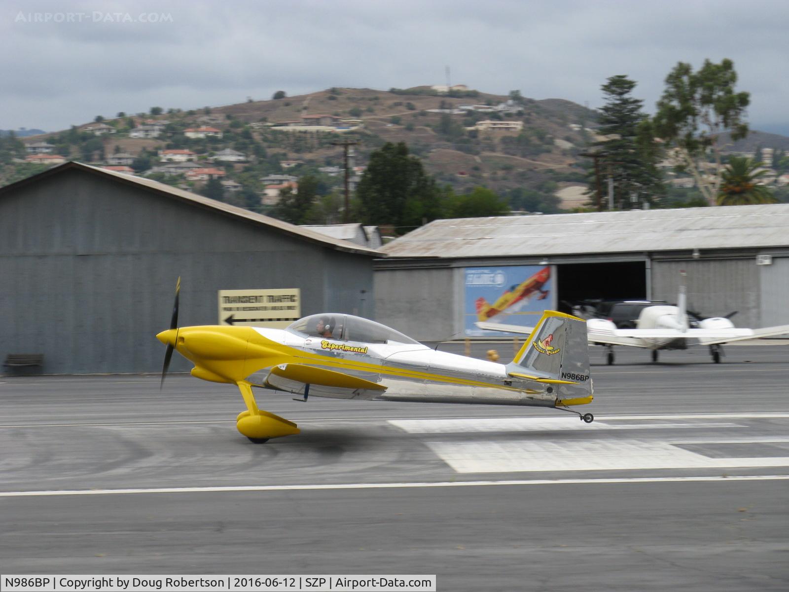 N986BP, 2013 Vans RV-4 C/N 4107, 2013 Stewart VAN's RV-4, 'Banana Puddin', Lycoming O-320-D1A 160 Hp, takeoff roll Rwy 22