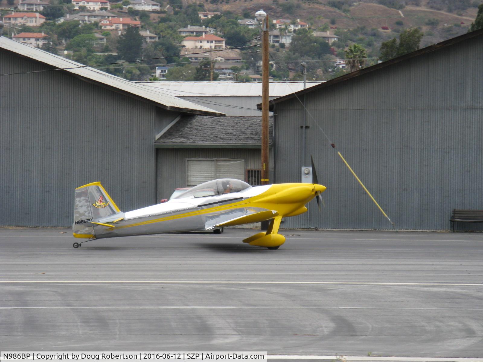 N986BP, 2013 Vans RV-4 C/N 4107, 2013 Stewart VAN's RV-4 'Banana Puddin', Lycoming O-320-D1A 160 Hp, taxi to Rwy 22