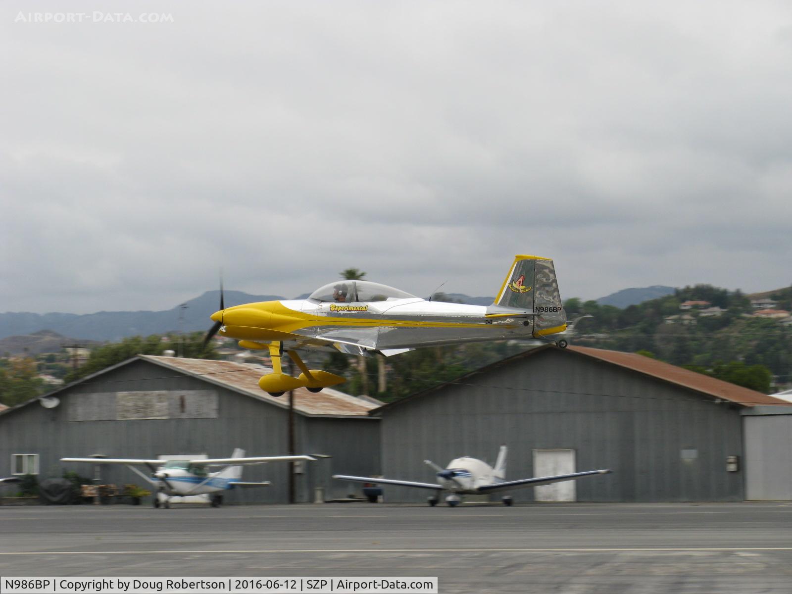 N986BP, 2013 Vans RV-4 C/N 4107, 2013 Stewart VAN's RV-4 'Banana Puddin', Lycoming O-320-D1A 160 Hp, landing Rwy 22
