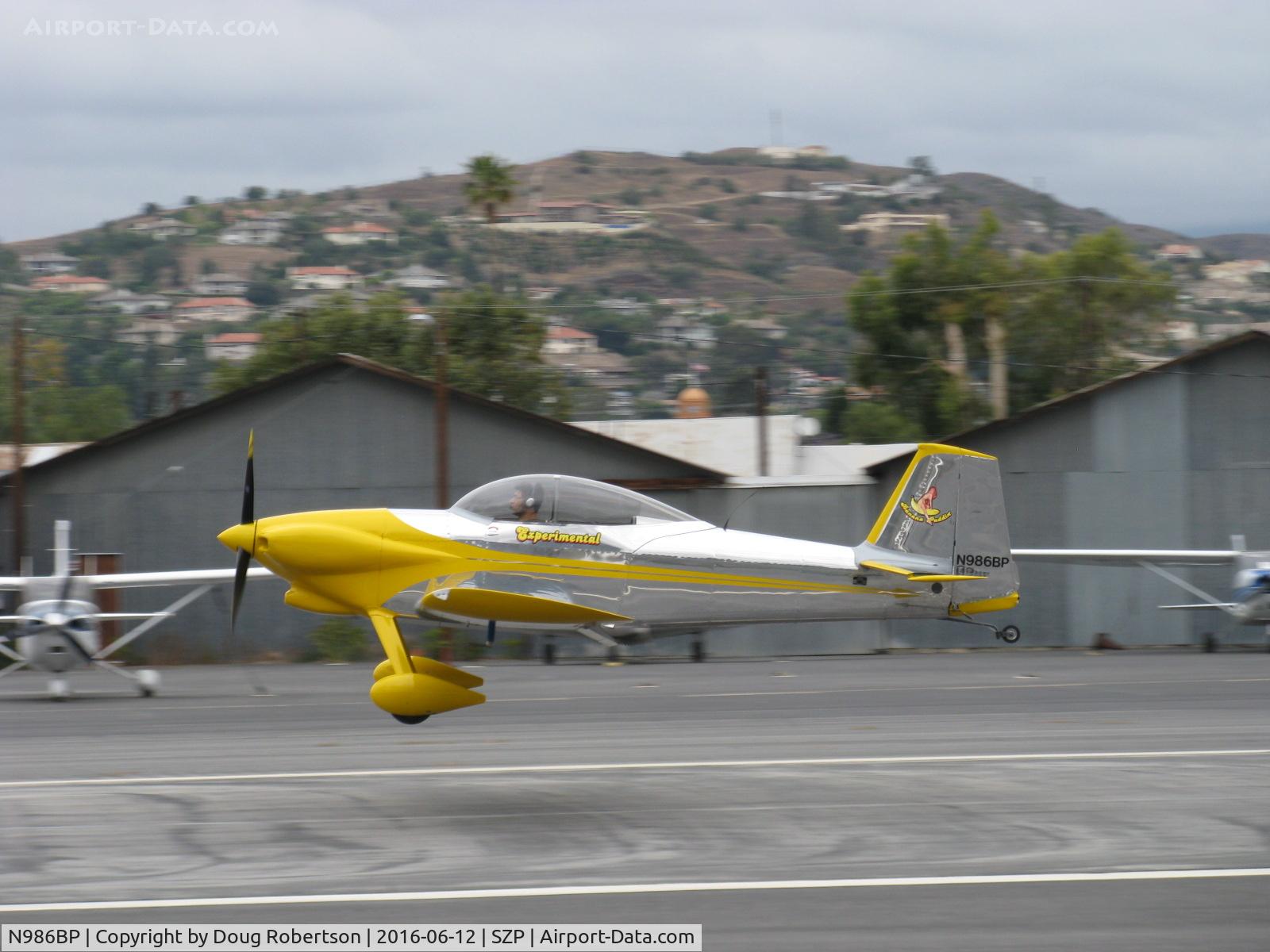 N986BP, 2013 Vans RV-4 C/N 4107, 2013 Stewart VAN's RV-4 'Banana Puddin', Lycoming O-320-D1A 160 Hp, landing Rwy 22