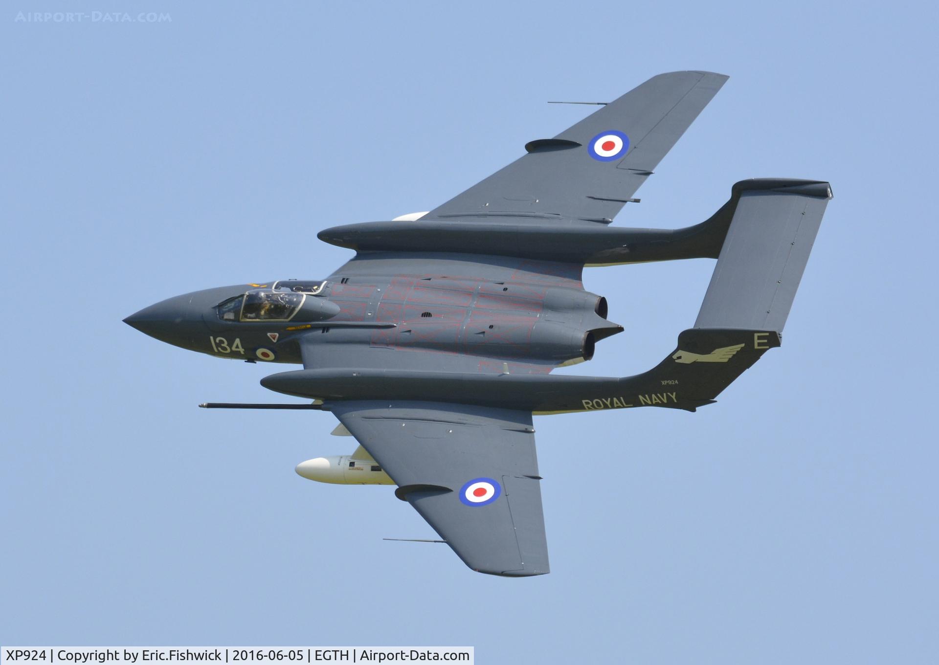 XP924, 1963 De Havilland DH-110 Sea Vixen D.3 C/N 10132, 41. XP924 in display mode at Shuttleworth Collection's 'Fly Navy,' June 2016.