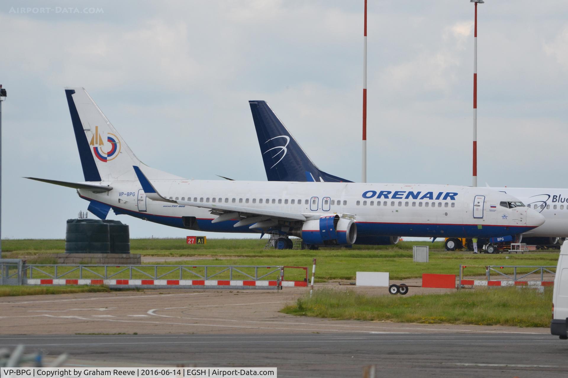 VP-BPG, 2000 Boeing 737-8AS C/N 29924, Parked at Norwich.
