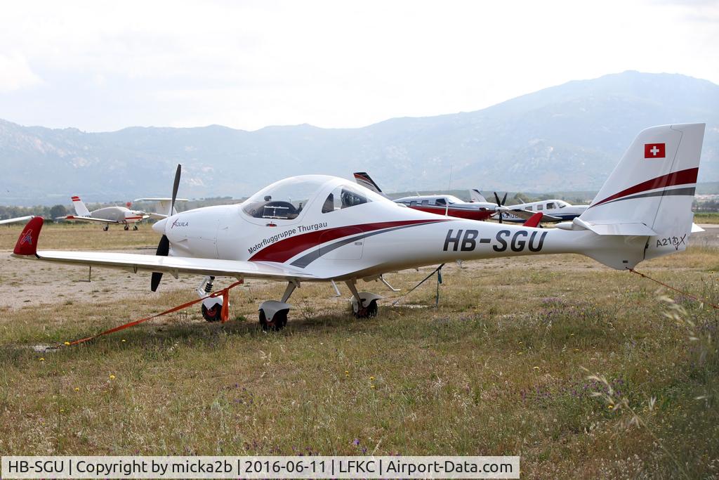 HB-SGU, 2015 Aquila A211 C/N AT01-325, Parked. Crashed in Switzerland at 31th march 2023, crew ok