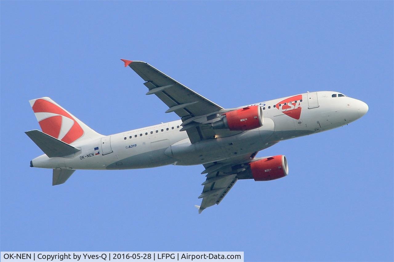 OK-NEN, 2008 Airbus A319-112 C/N 3436, Airbus A319-112, Take off rwy 06R, Roissy Charles De Gaulle airport (LFPG-CDG)