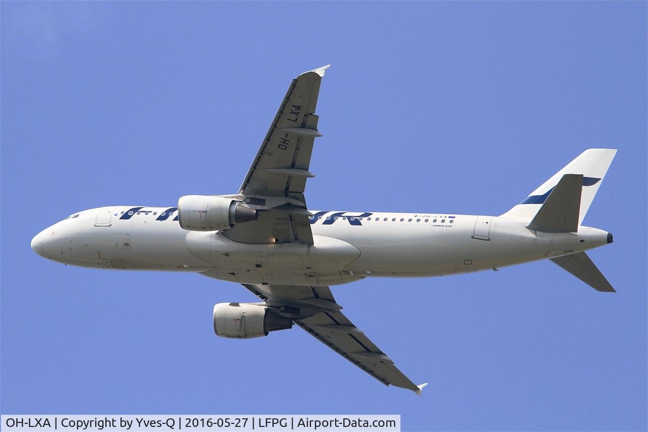 OH-LXA, 2001 Airbus A320-214 C/N 1405, Airbus A320-214, Take off rwy 27L, Roissy Charles De Gaulle airport (LFPG-CDG)