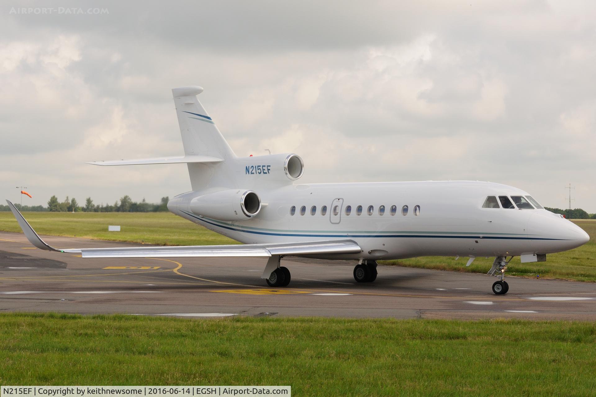 N215EF, 2014 Dassault Falcon 900LX C/N 280, Leaving Norwich.