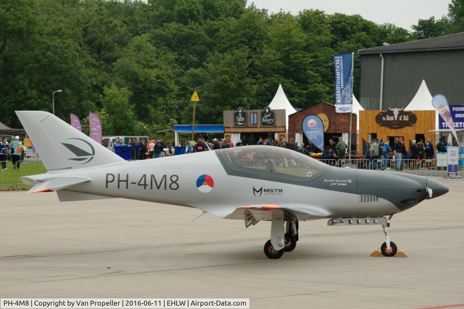 PH-4M8, 2011 Blackshape Prime BS100 C/N BPU-00X, Blackshape Prime BS100 on display during the Royal Netherlands Air Force open days 2016 at Leeuwarden Air Base