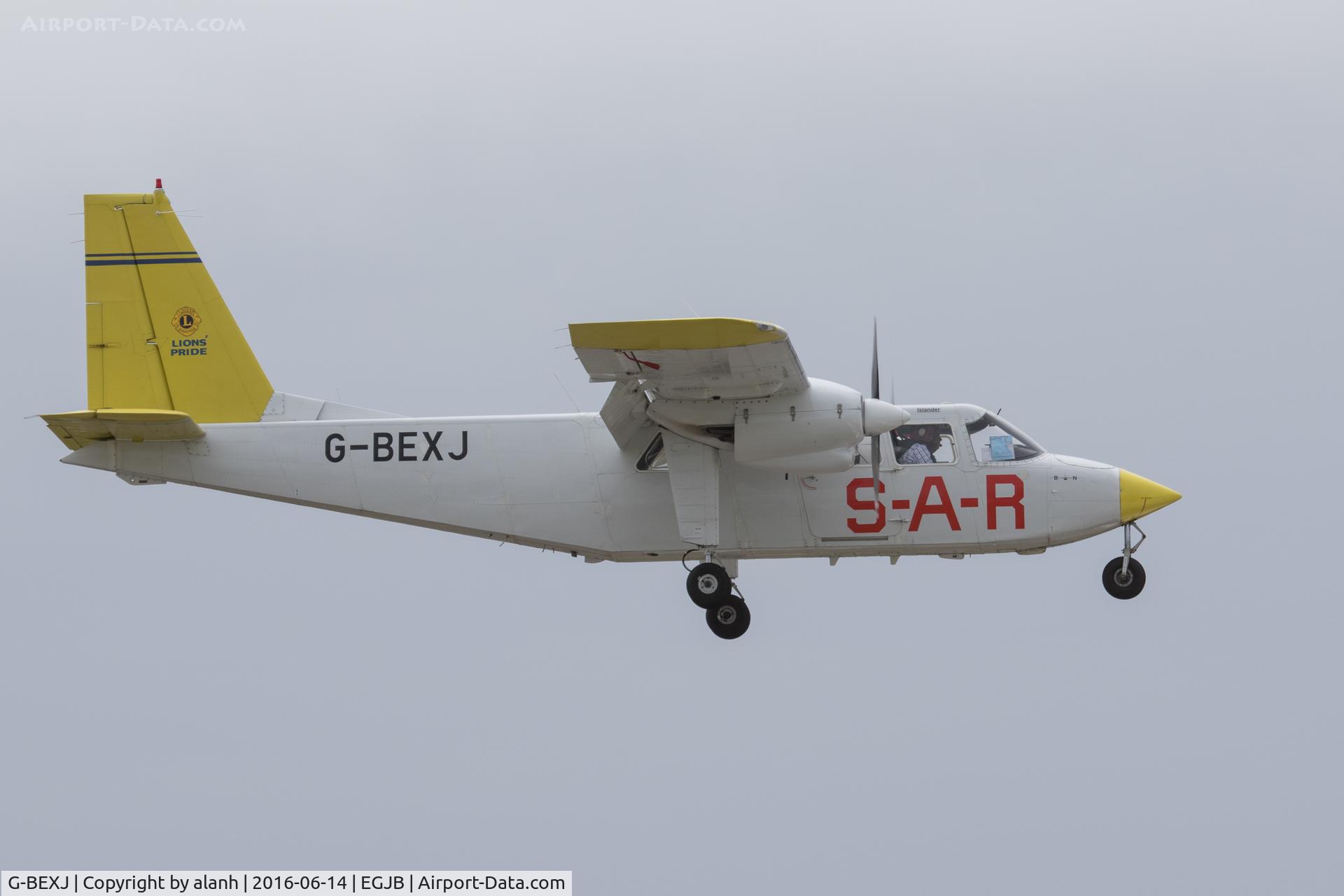 G-BEXJ, 1979 Britten-Norman BN-2A-26 Islander C/N 2020, The Channel Islands Air Search aircraft on a training flight in Guernsey
