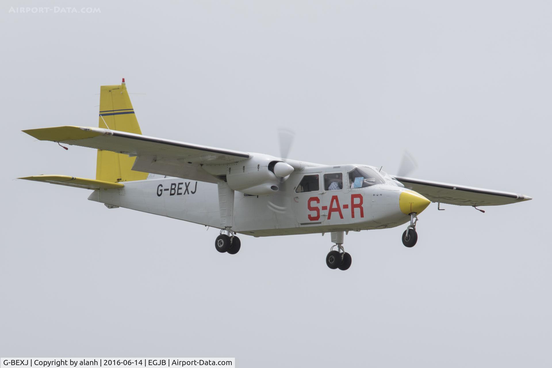 G-BEXJ, 1979 Britten-Norman BN-2A-26 Islander C/N 2020, The Channel Islands Air Search aircraft on a training flight in Guernsey