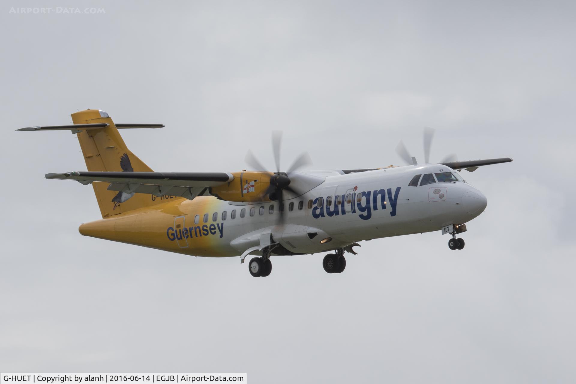 G-HUET, 1999 ATR 42-500 C/N 584, Arriving in Guernsey