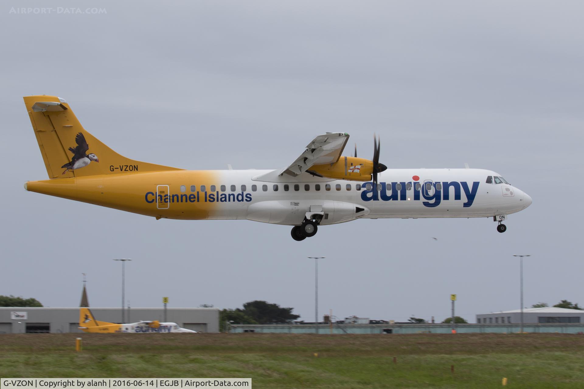 G-VZON, 2009 ATR 72-212A C/N 853, Landing at its home base