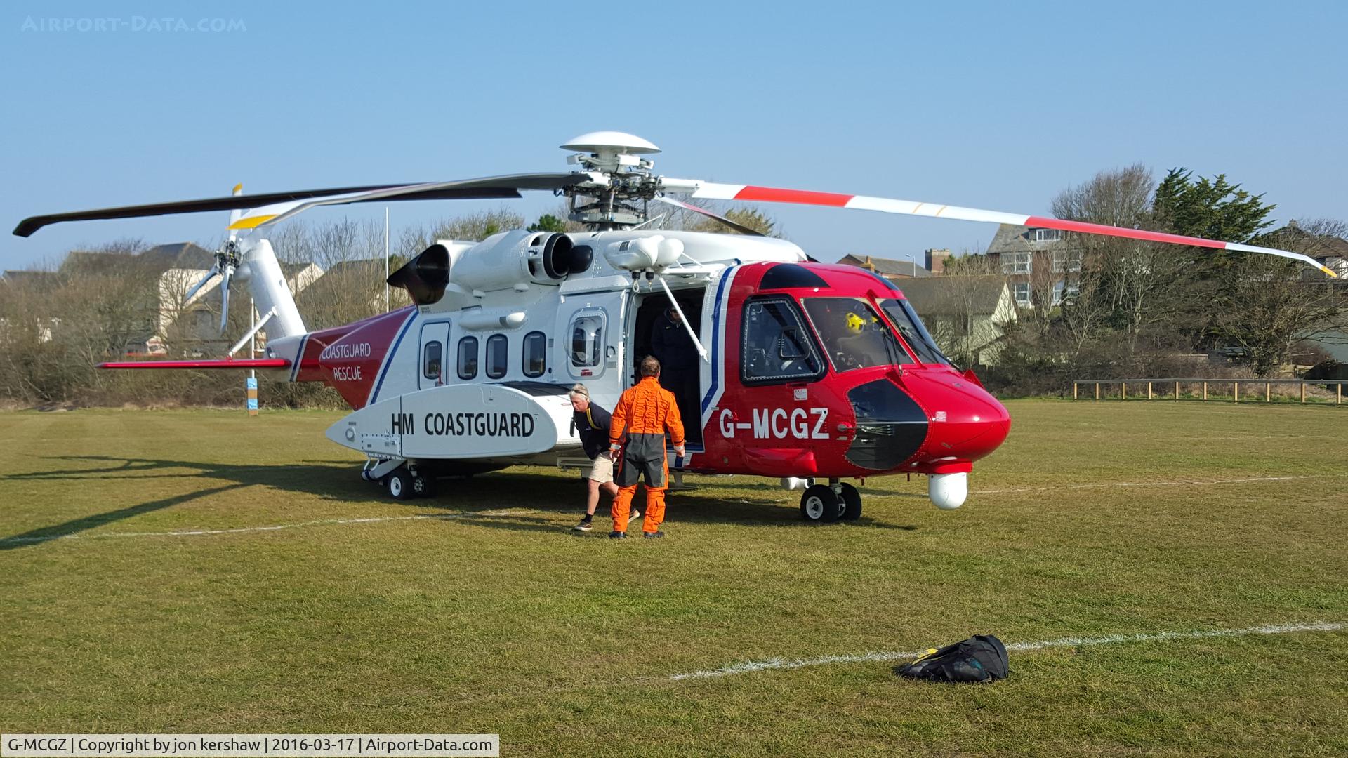 G-MCGZ, 2014 Sikorsky S-92A C/N 920262, Came to Bude North Cornwall for Training.
