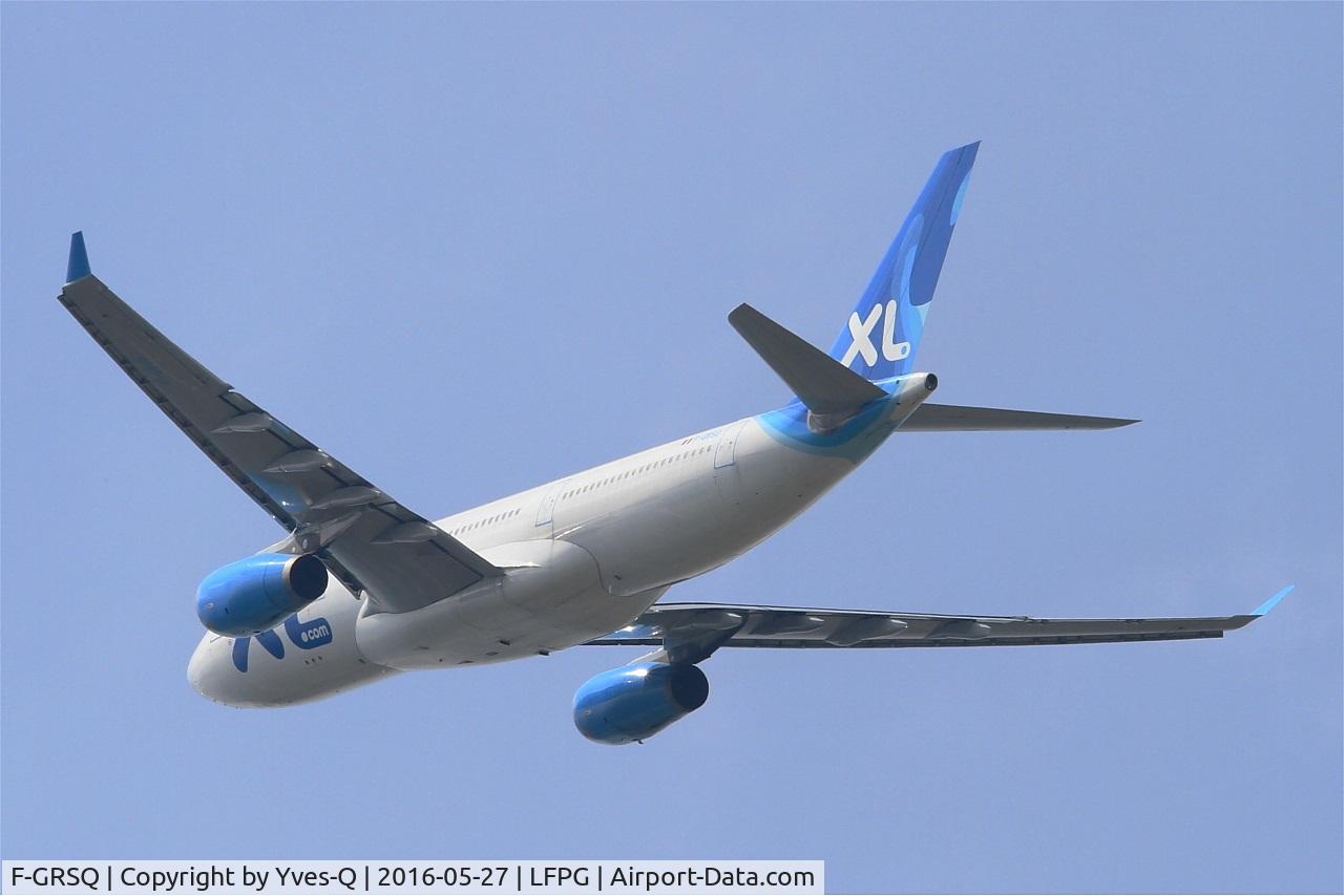 F-GRSQ, 2002 Airbus A330-243 C/N 501, Airbus A330-243, Take off rwy 27L, Roissy Charles De Gaulle airport (LFPG-CDG)