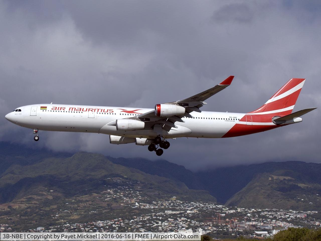 3B-NBE, 1999 Airbus A340-313 C/N 268, Final for rwy 14