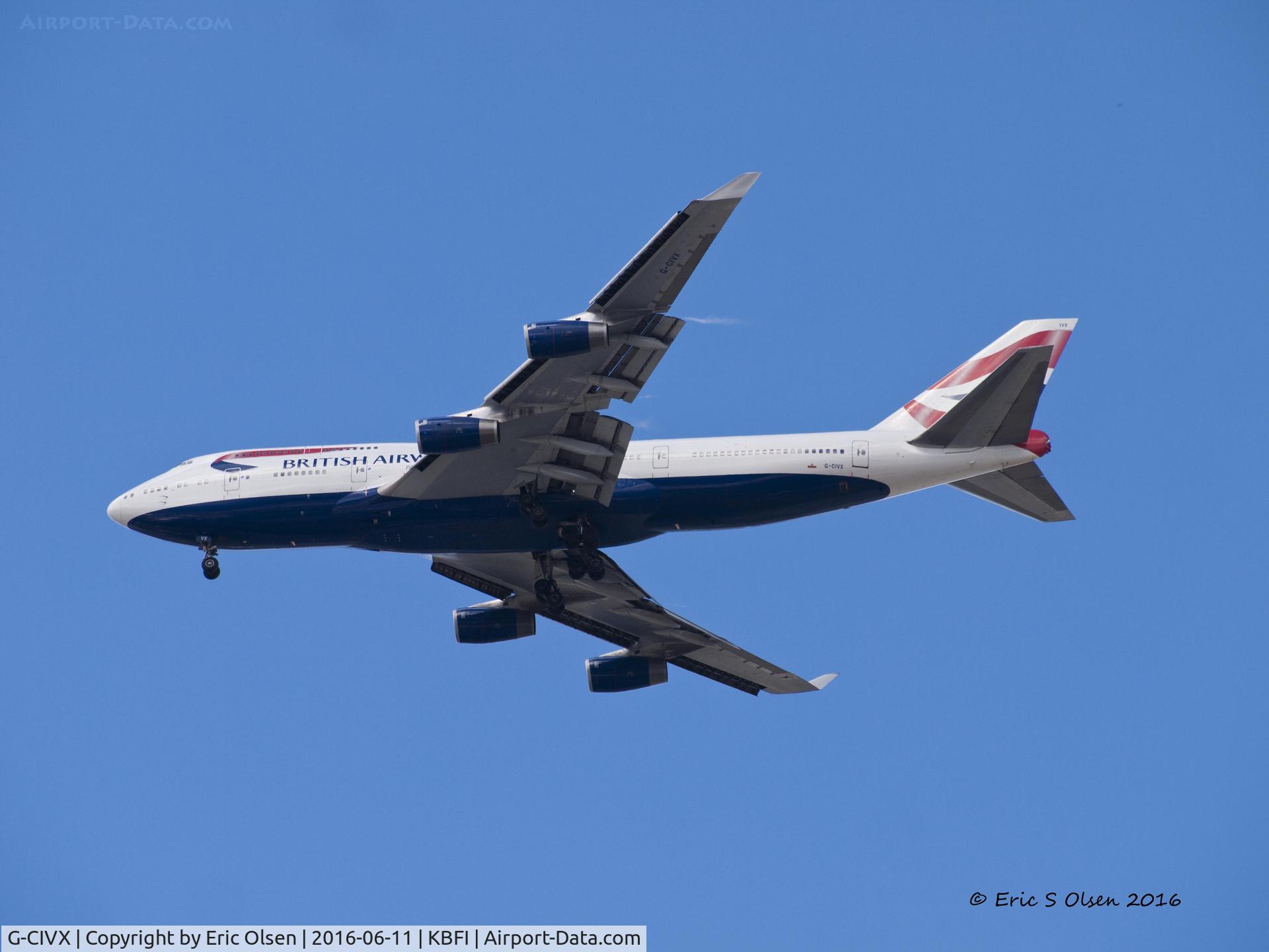 G-CIVX, 1998 Boeing 747-436 C/N 28852, Boeing 747 heading for Seatac.