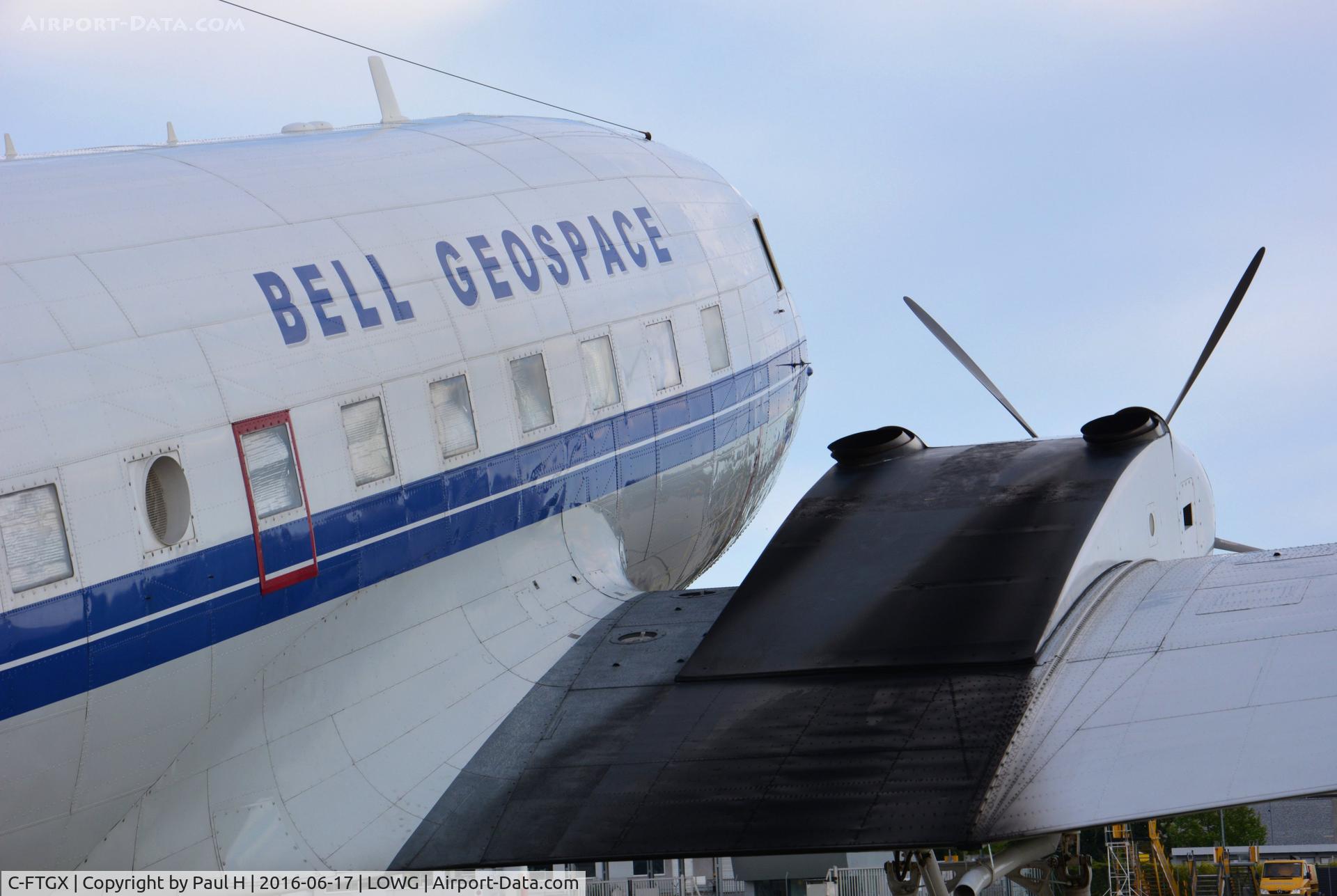 C-FTGX, 1944 Douglas Basler BT67 (DC-3TP) C/N 25769, 72 year old DC-3 of Bell Geospace making a night-stop in Graz
