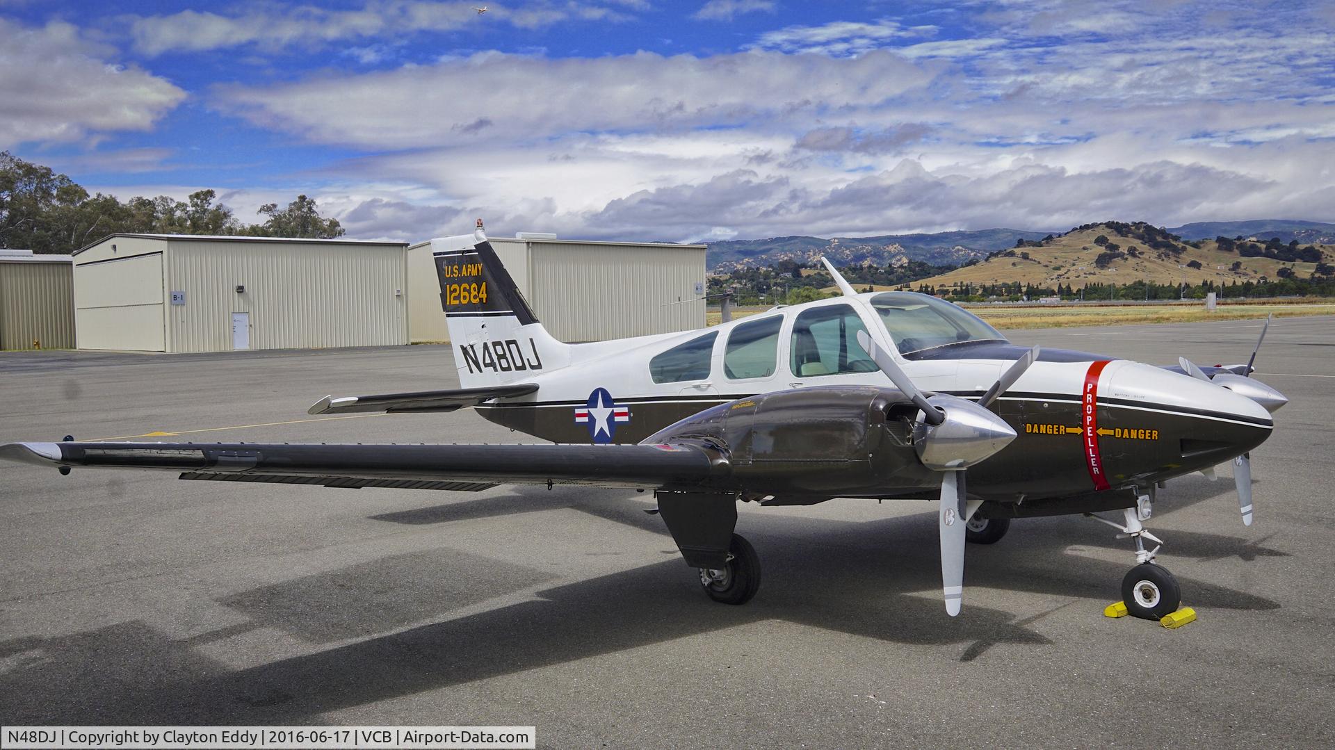N48DJ, 1965 Beech T-42A Cochise C/N TF-6, 1965 Beechcraft T-45A parked on the ramp at Nut Tree Airport in Vacaville California. 2016.