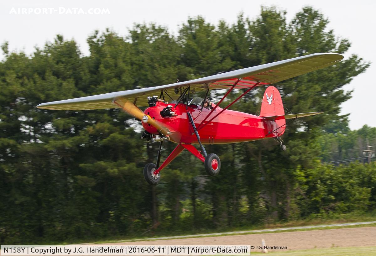 N158Y, 1930 Davis D-1-K C/N 508, Near touch down.