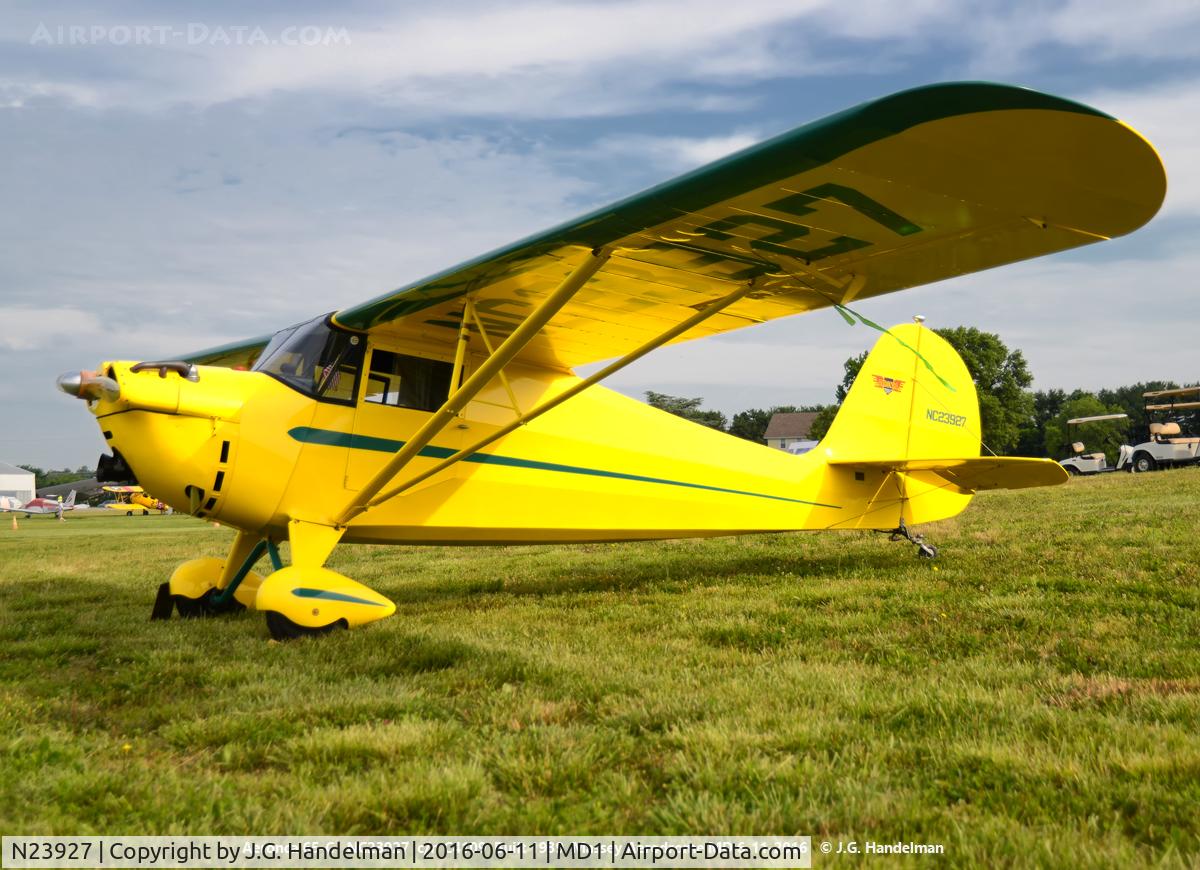 N23927, 1939 Aeronca 65-C C/N C4109, At Massey Aerodrome.