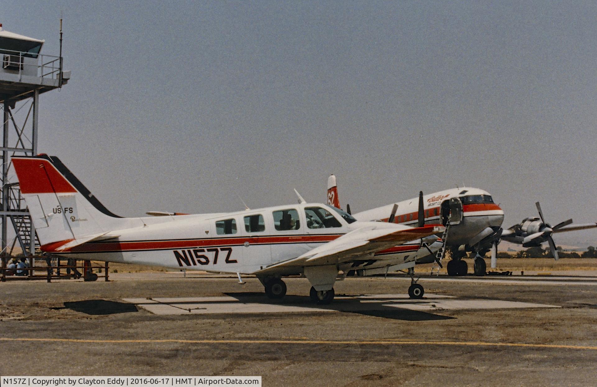 N157Z, Beechcraft B58 Baron C/N Not found N157Z, Hemet Ryan Airport in California. 1990.