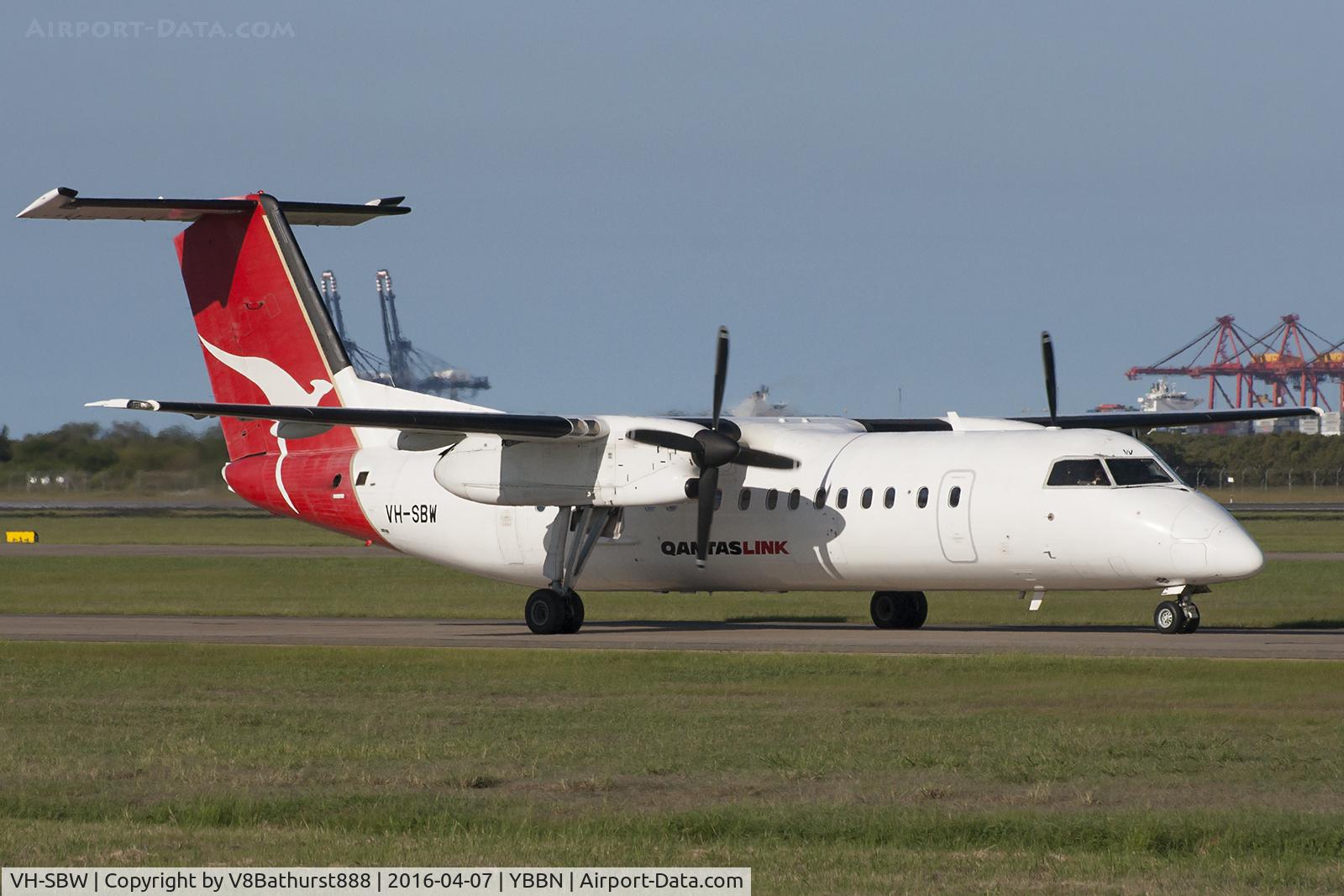 VH-SBW, 2004 De Havilland Canada DHC-8-315Q Dash 8 C/N 599, SBW taxing for departure