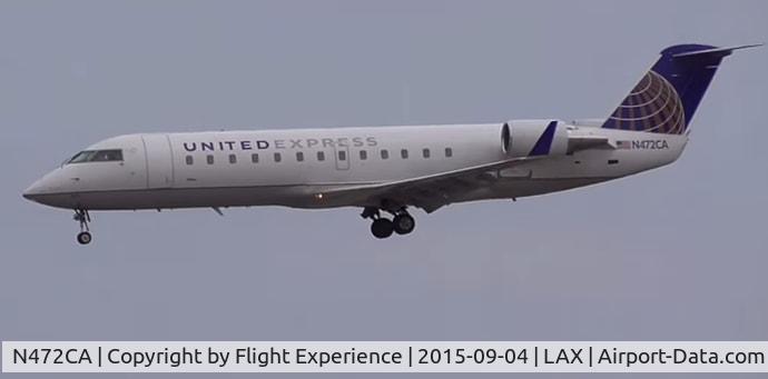 N472CA, 2002 Bombardier CRJ-200ER (CL-600-2B19) C/N 7667, Landing @ LAX runway 24L