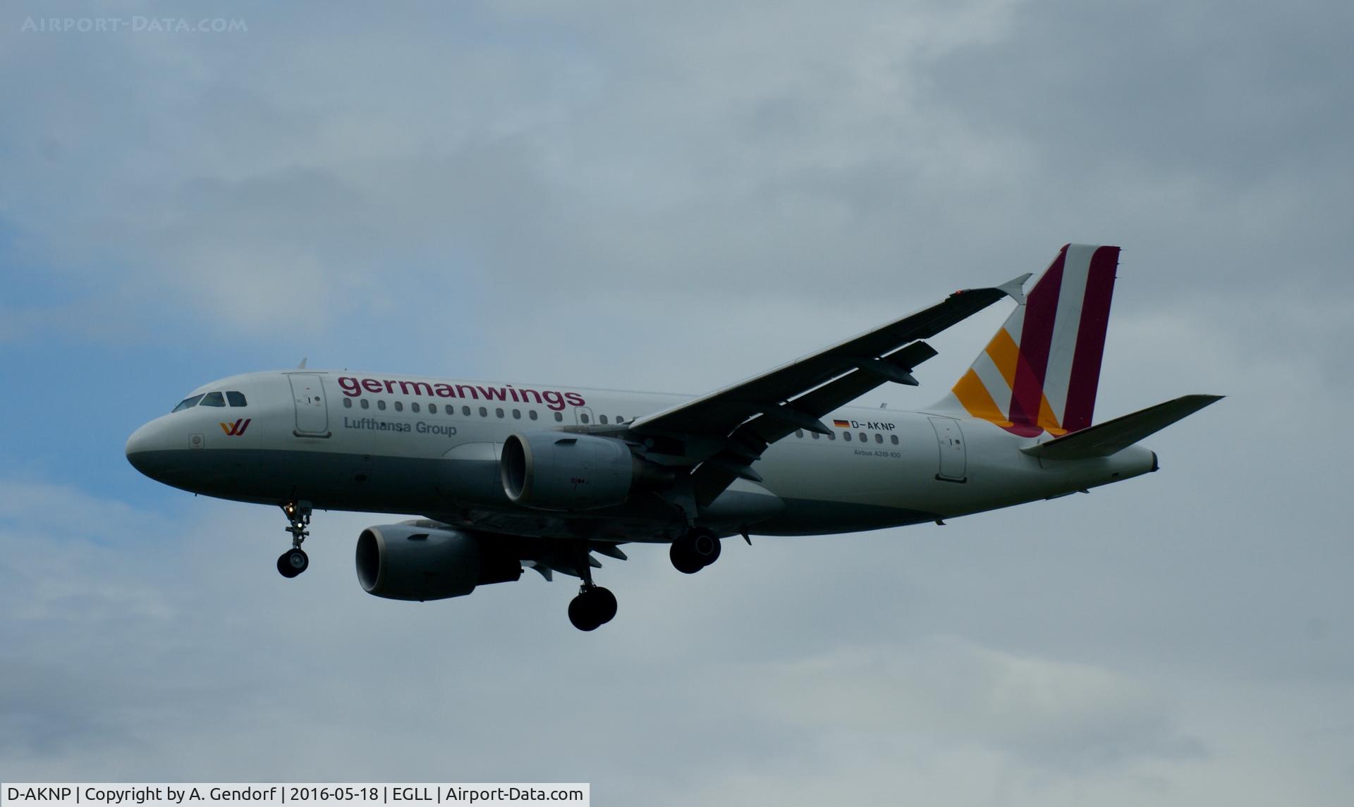 D-AKNP, 1999 Airbus A319-112 C/N 1155, Germanwings, is here landing at London Heathrow(EGLL)