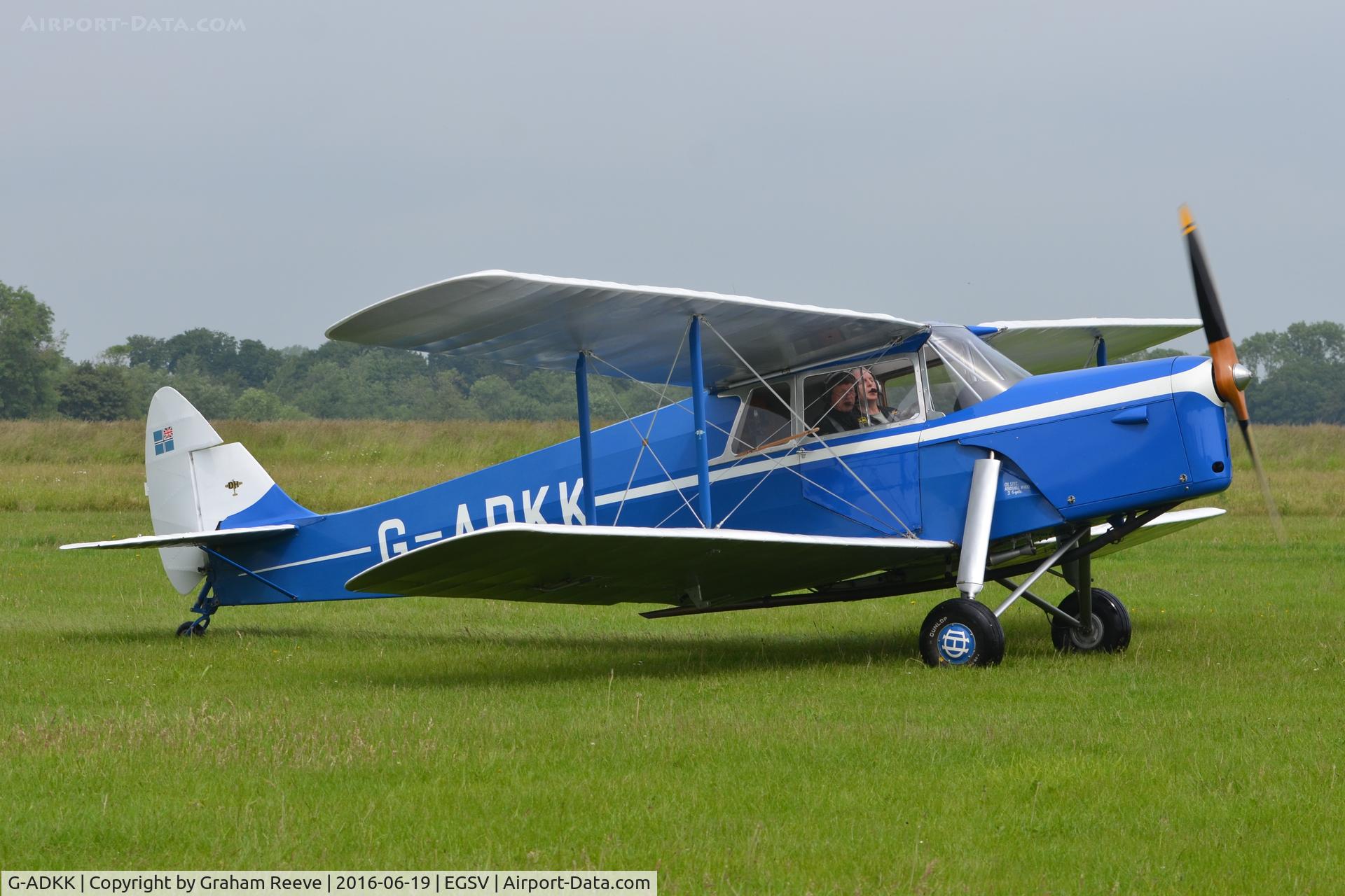 G-ADKK, 1935 De Havilland DH.87B Hornet Moth C/N 8033, Just landed at Old Buckenham.