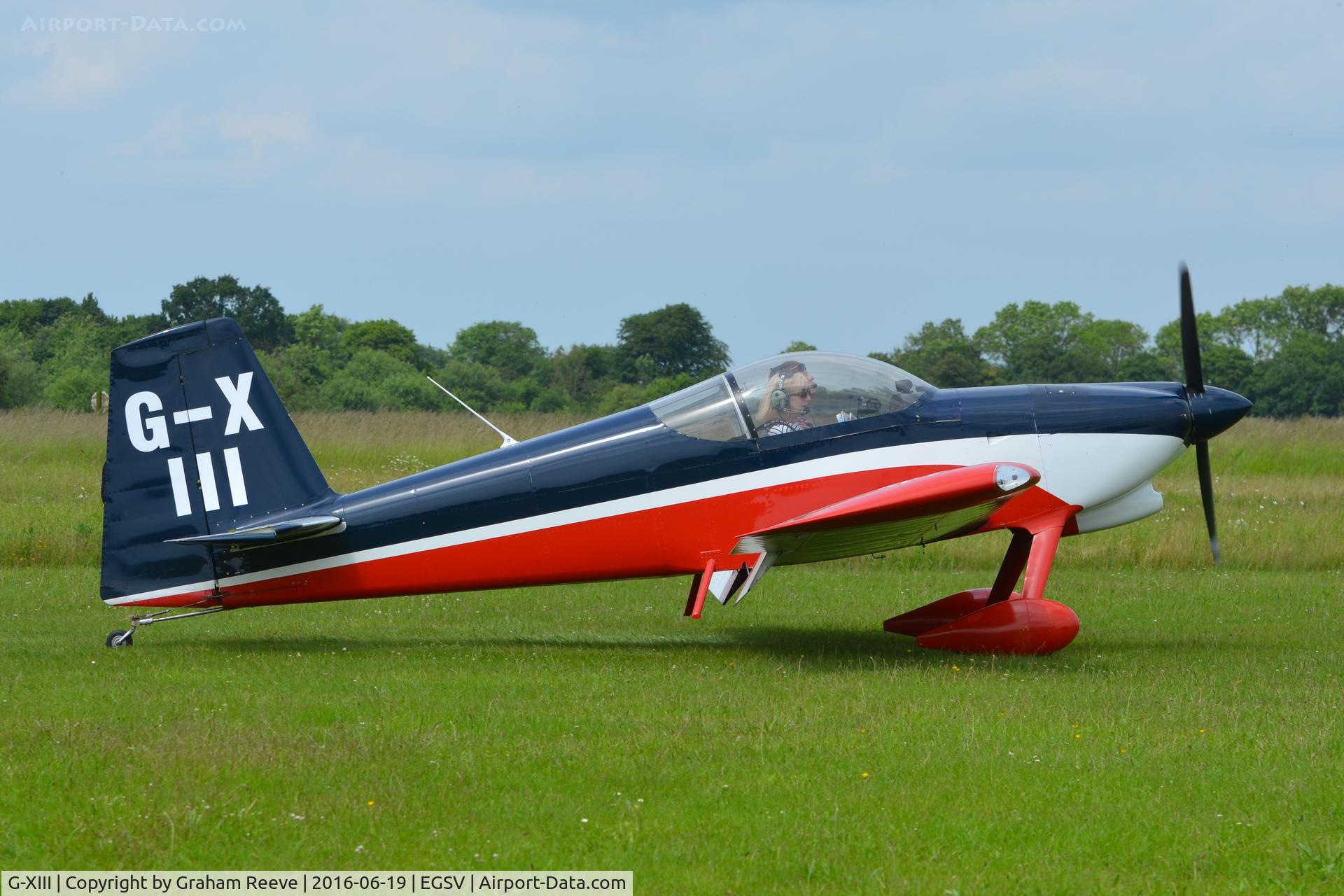G-XIII, 2005 Vans RV-7 C/N PFA 323-14165, Just landed at Old Buckenham.