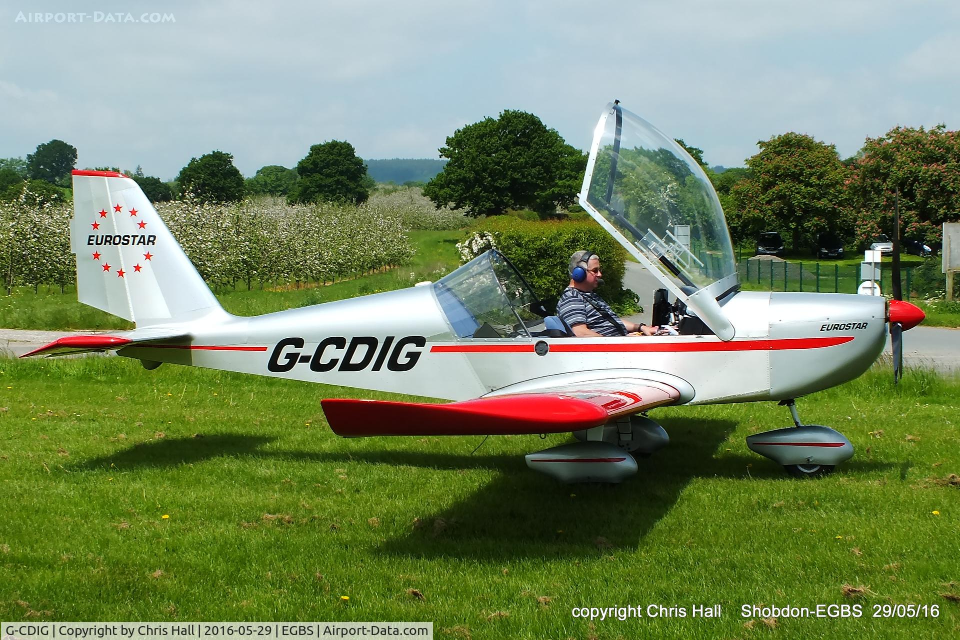G-CDIG, 2005 Aerotechnik EV-97 Eurostar C/N PFA 315-14353, at Shobdon