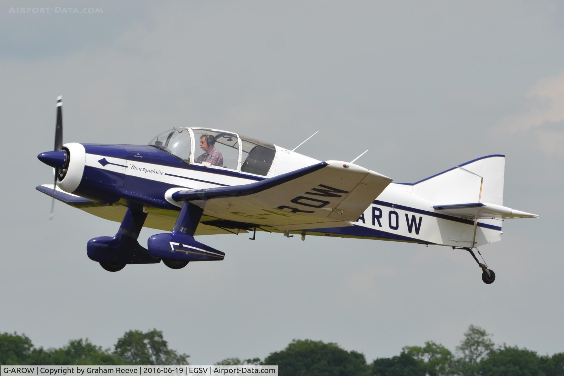 G-AROW, 1961 Jodel D-140B Mousequetaire II C/N 71, Departing from Old Buckenham.