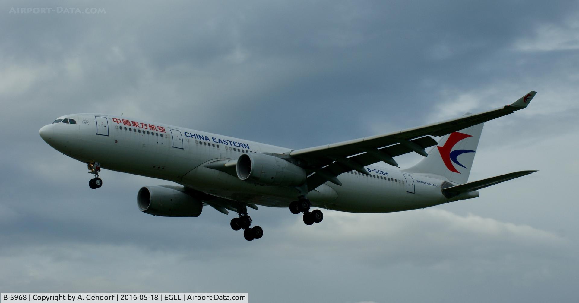 B-5968, 2015 Airbus A330-243 C/N 1603, China Eastern Airlines, seen here landing at London Heathrow(EGLL)