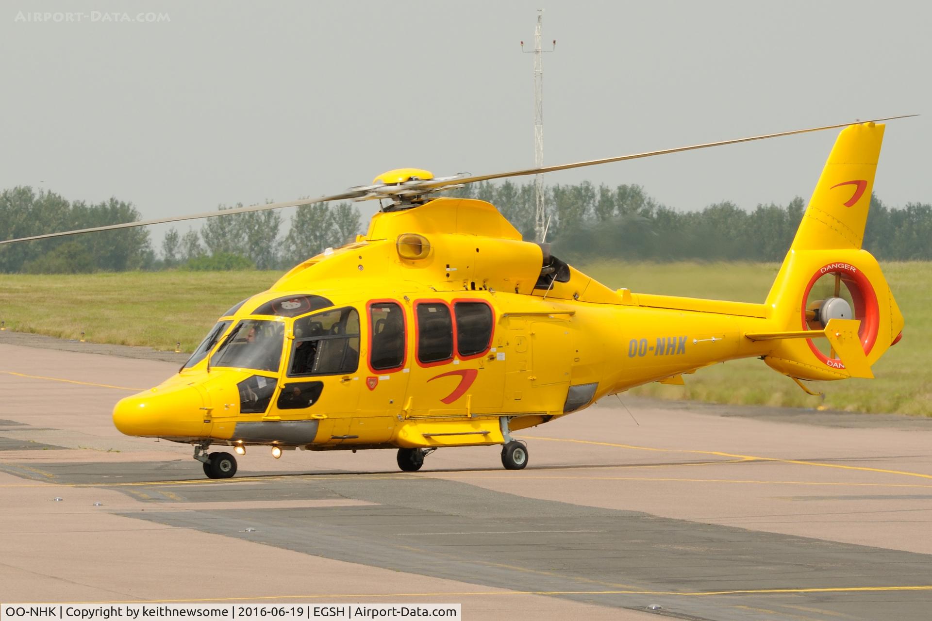 OO-NHK, 2009 Eurocopter EC-155B-1 C/N 6876, Fuel stop between Ostend  and Aberdeen.