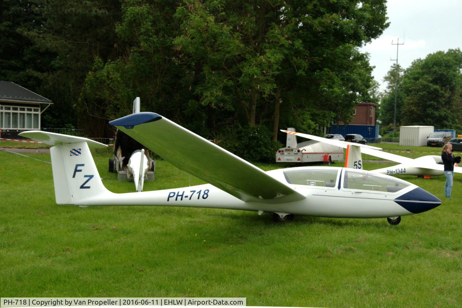 PH-718, 1982 Grob G-103 Twin Astir C/N 3696, Grob G103 Twin Astir glider of the Friese Aero Club at Leeuwarden Air Base, the Netherlands, during the 2016 open days.