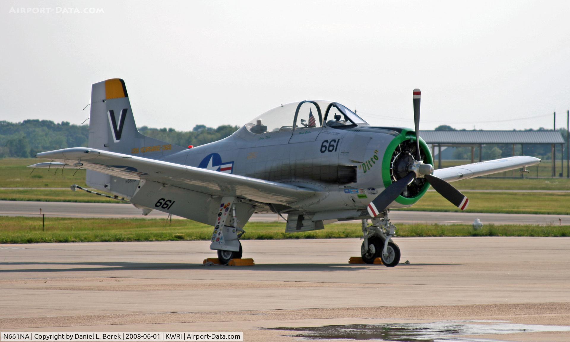 N661NA, 1957 North American T-28C Trojan Trojan C/N 226-238 (140661), This civil-registered warbird, built 1957, made an appearance at an airshow at McGuire AFB in 2008.