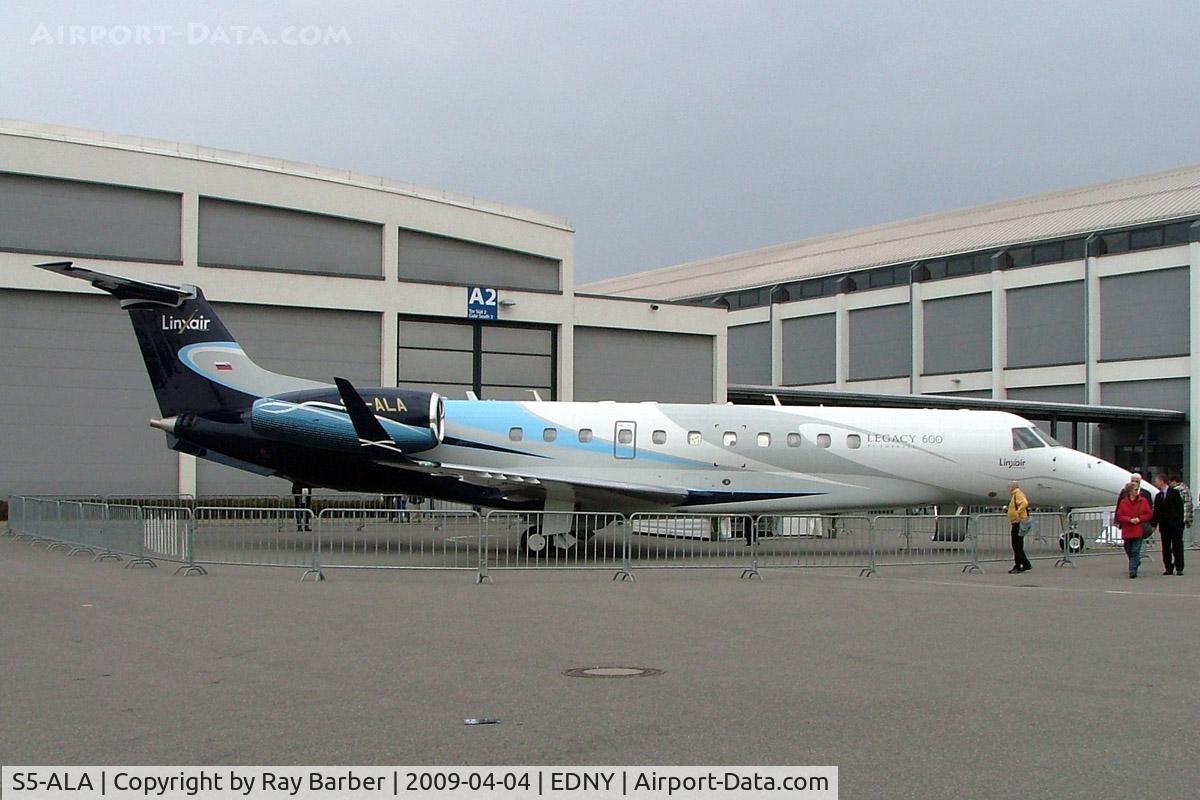 S5-ALA, 2008 Embraer EMB-135BJ Legacy 600 C/N 14501029, Embraer ERJ-135BJ Legacy 600 [14502019] (Linxair) Friedrichshafen~D 04/04/2009