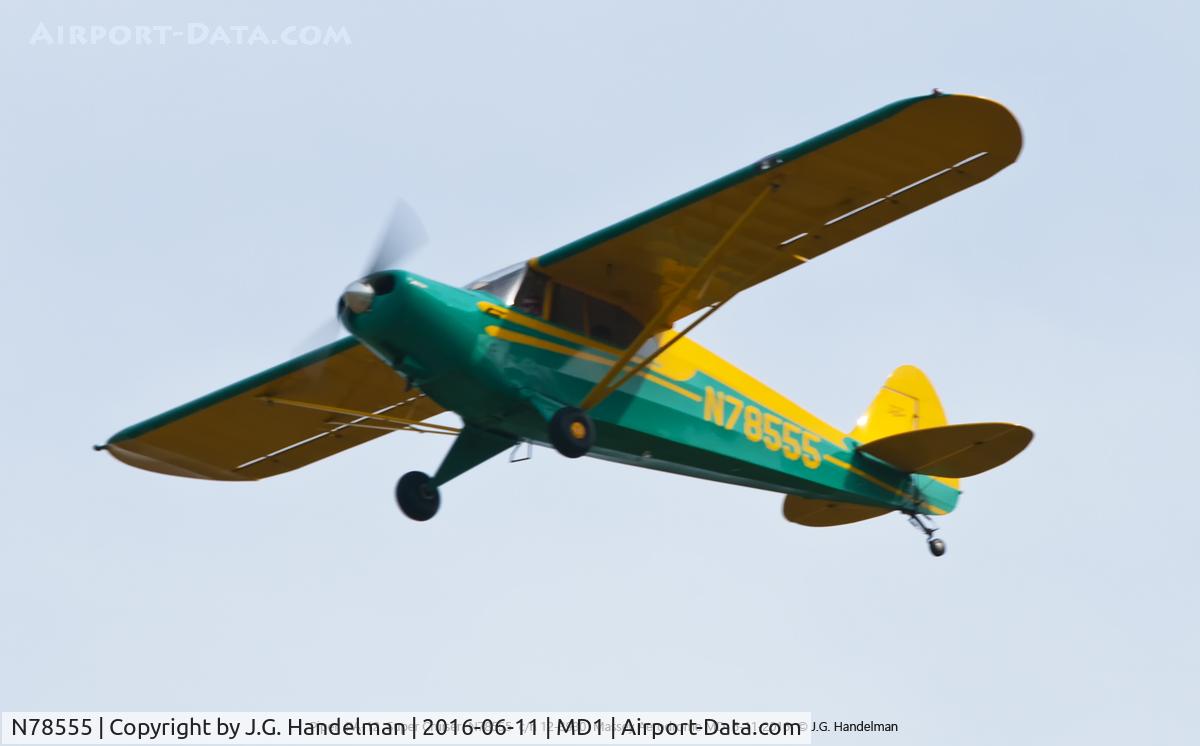 N78555, 1947 Piper PA-12 Super Cruiser C/N 12-3930, Over MD1.