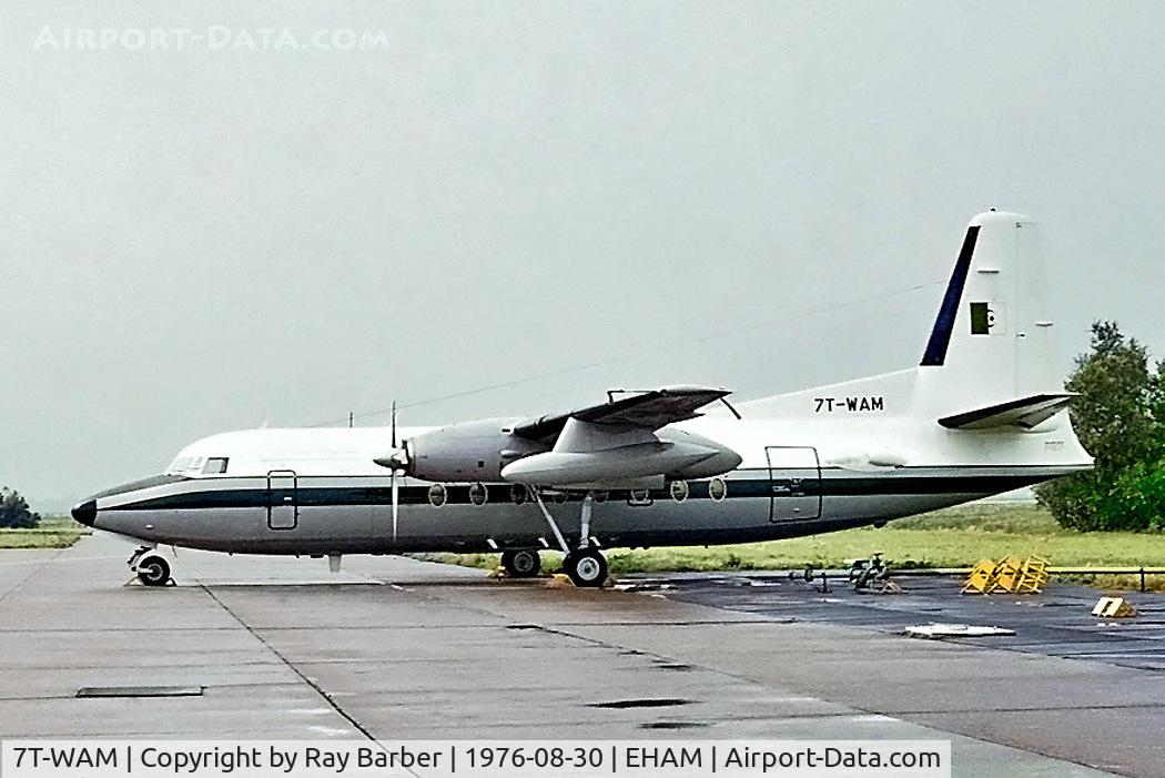7T-WAM, 1976 Fokker F-27-400M Friendship C/N 10529, Fokker F-27-400M Friendship [10529] (Algerian Government) Amsterdam-Schiphol~PH 30/08/1976. From a slide.