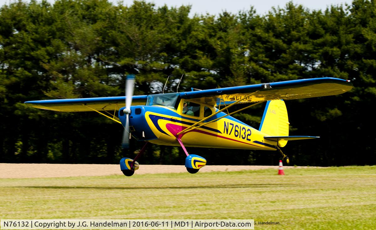 N76132, 1946 Cessna 140 C/N 10529, On final.