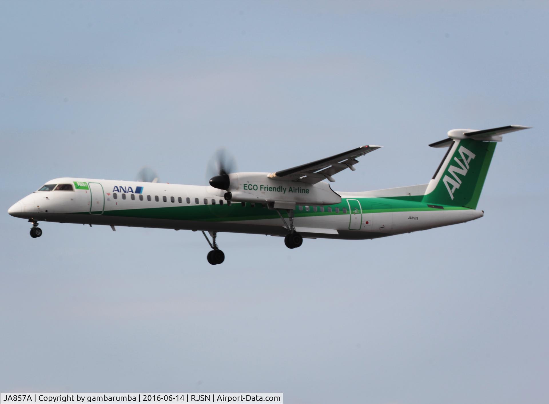 JA857A, 2011 De Havilland Canada DHC-8-402Q Dash 8 C/N 4362, ECO Friendly Airline Livery