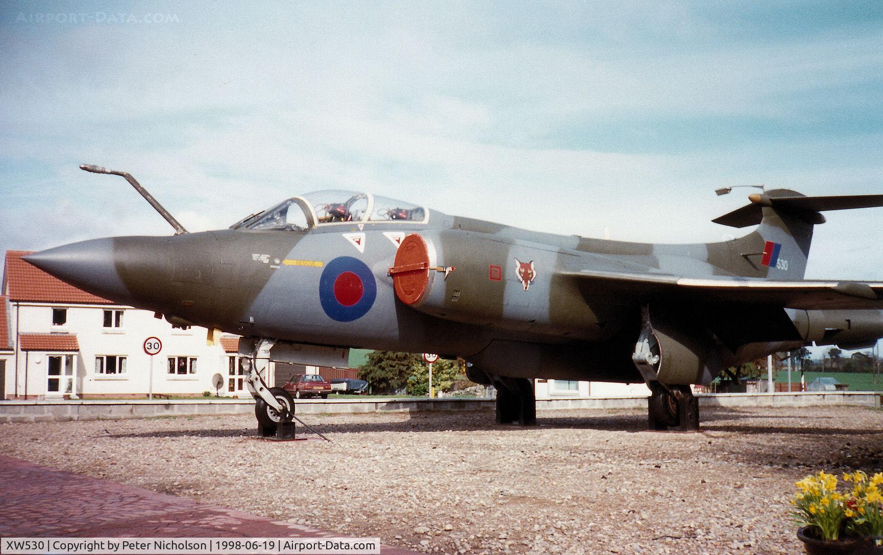 XW530, 1970 Hawker Siddeley Buccaneer S.2B C/N B3-06-69, Buccaneer S.2B as displayed at Elgin in the Summer of 1998.
